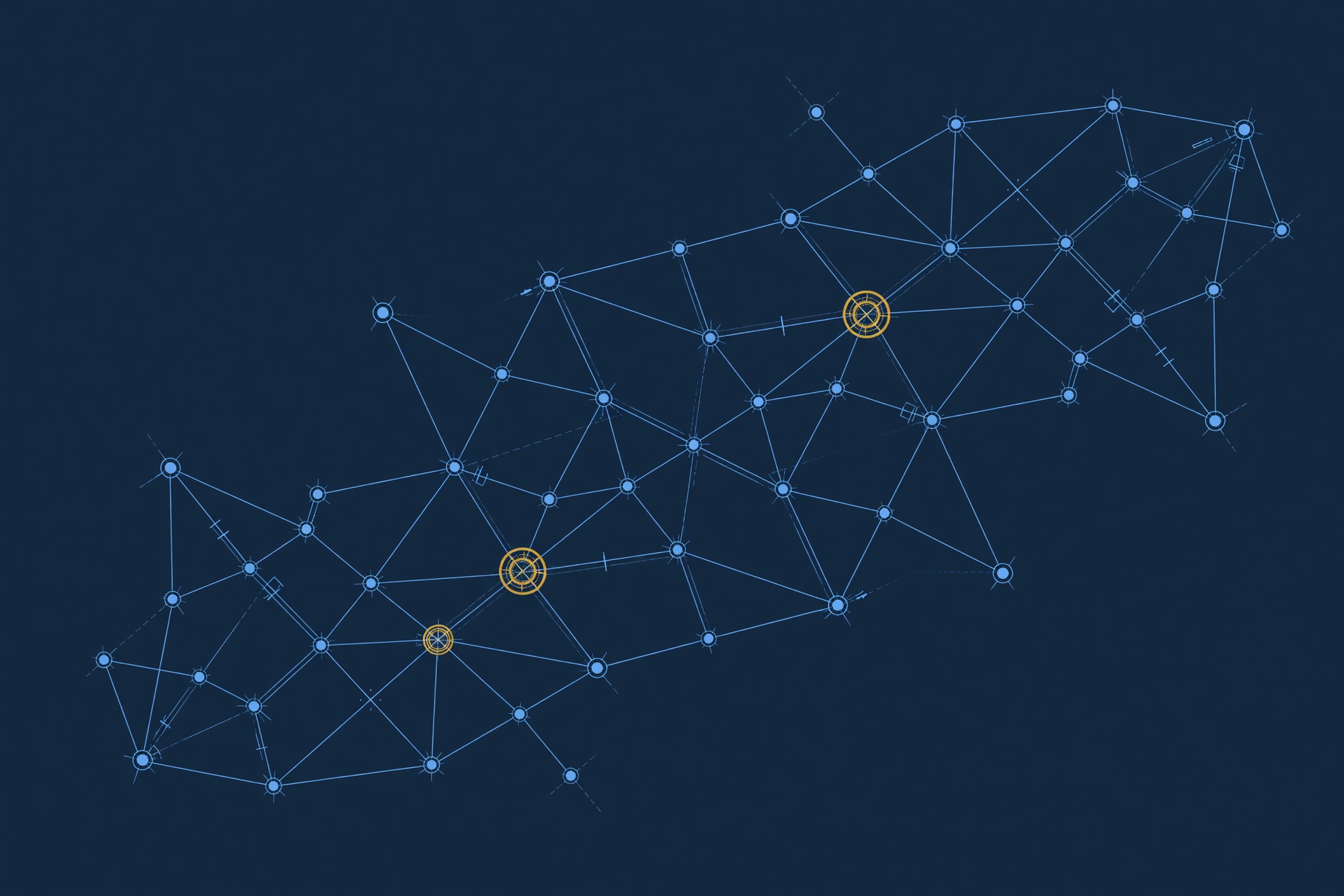 Abstract representation of orchestrated language model systems.
